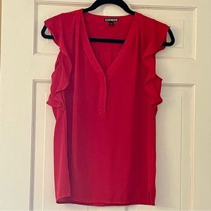 Express Red Sleeveless Blouse